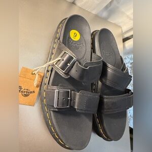Dr. Martens Black Double Strap Sandals
